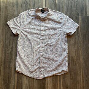 J.Crew Men's ShortSleeved SlimFit Button Down Shirt - Medium - White/Pink Floral